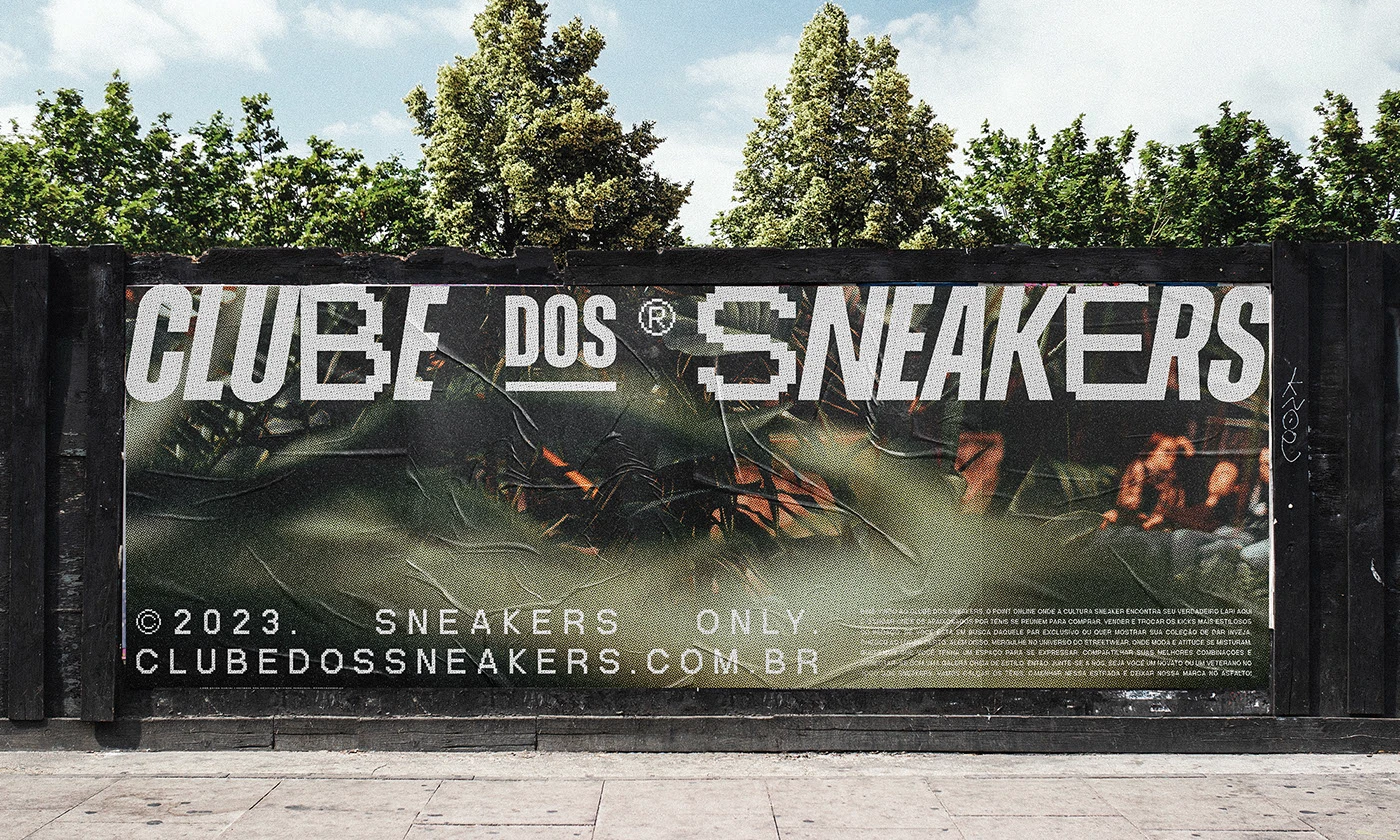 Campaña de Clube dos Sneakers en una valla publicitaria